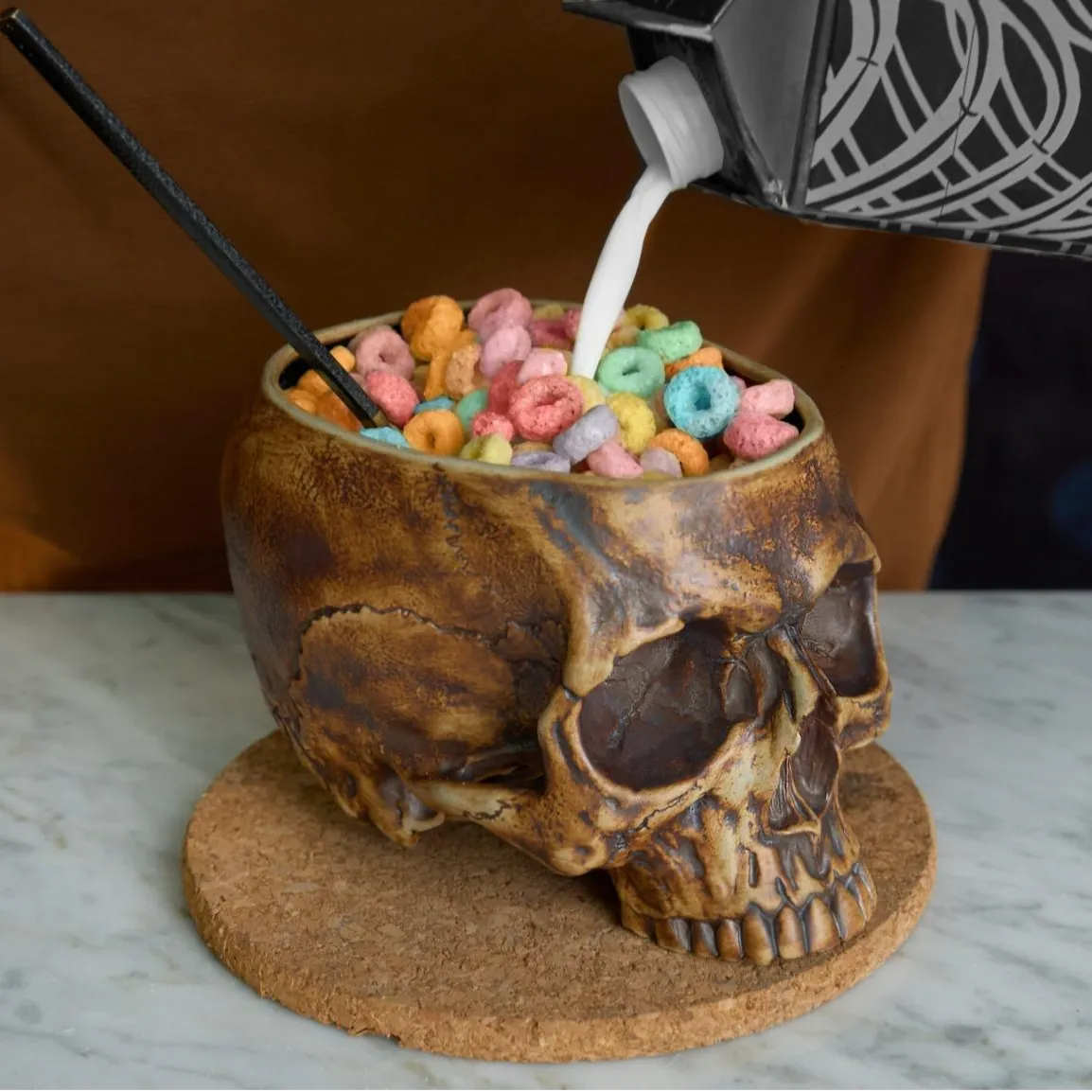 Hand retailer made plastic skull Bowl almost life size...